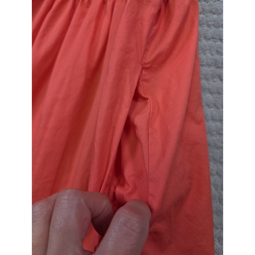 Old Navy Dress Womens Medium Coral Midi Length Ribbed Top Pockets - Picture 6 of 9
